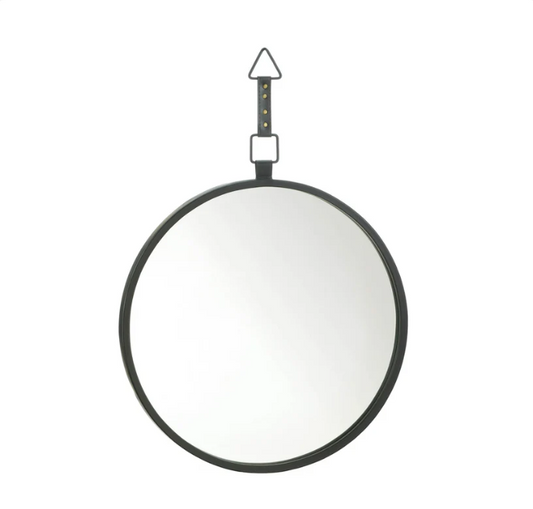 Round Mirror with Leather Strap