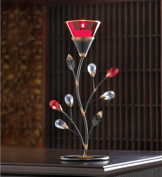 Ruby Blossom Tealight Holder