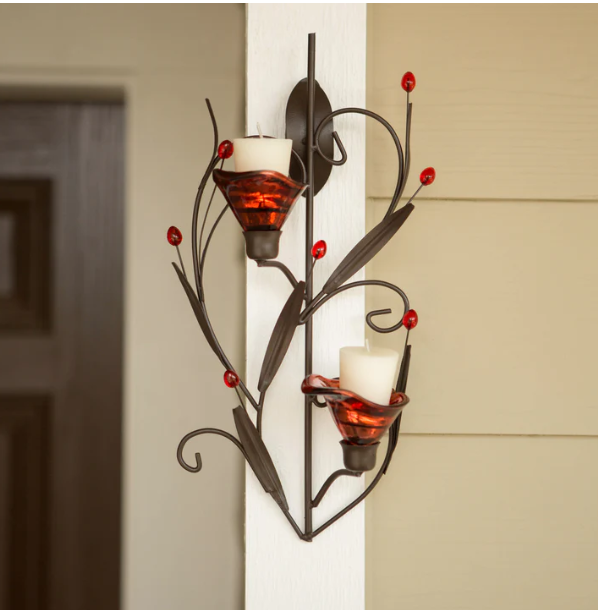 Ruby Blossom Tealight Sconce