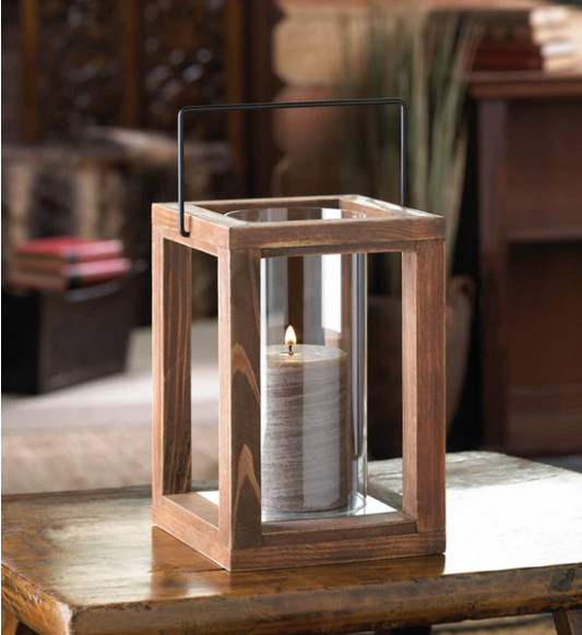 Rustic Garden Wooden Lantern