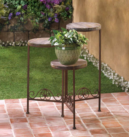 Rustic Triple Planter Stand