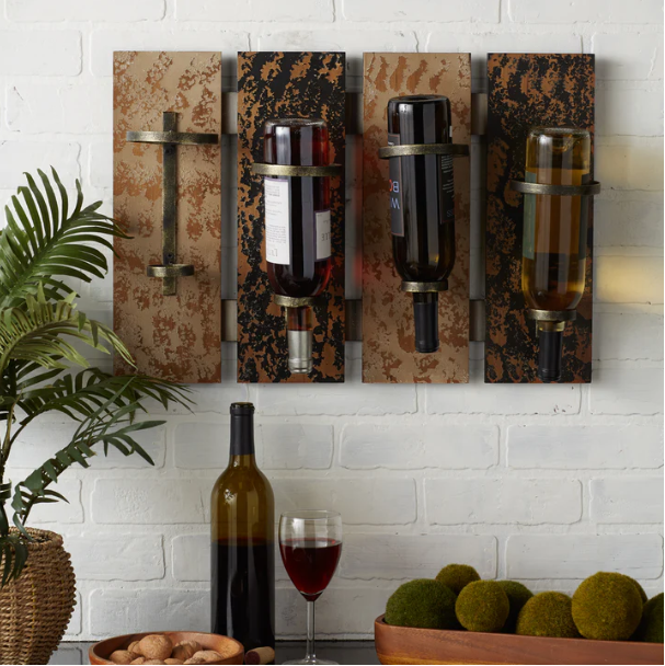 Rustic Wine Wall Rack