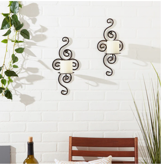 Scrollwork Candle Sconces