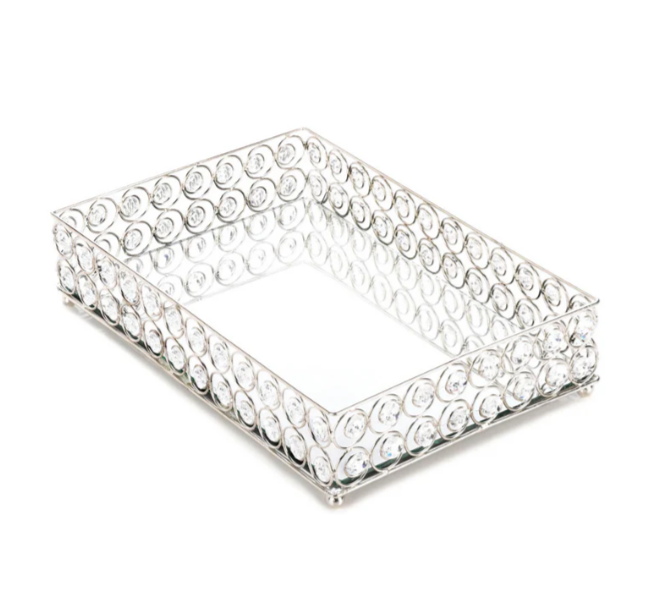 Shimmer Rectangular Jeweled Tray