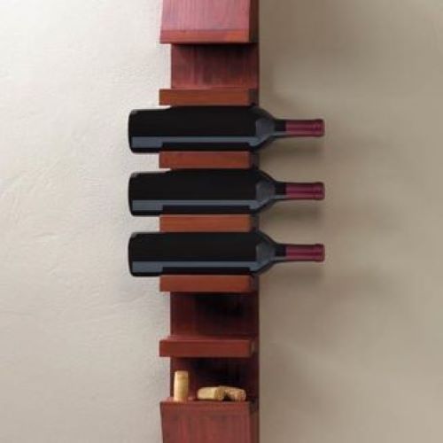 Sleek Wooden Wine Wall Rack