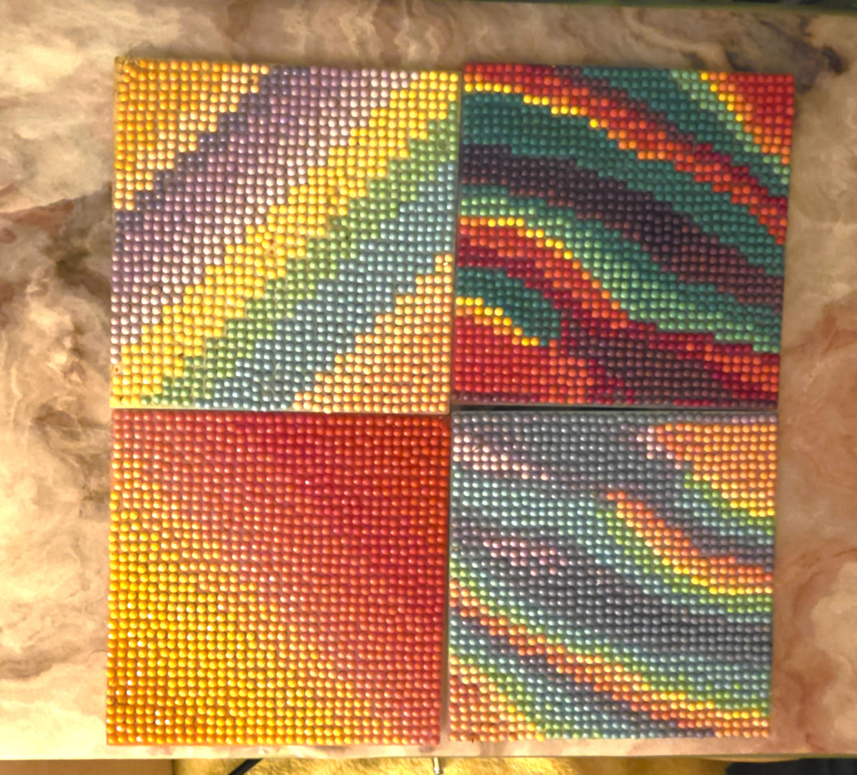 Square Diamond Art Coaster Set
