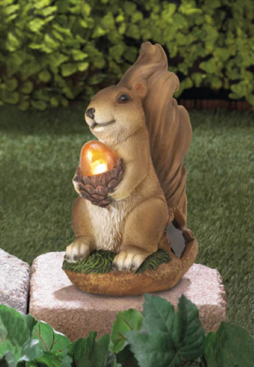 Squirrel Solar Statue