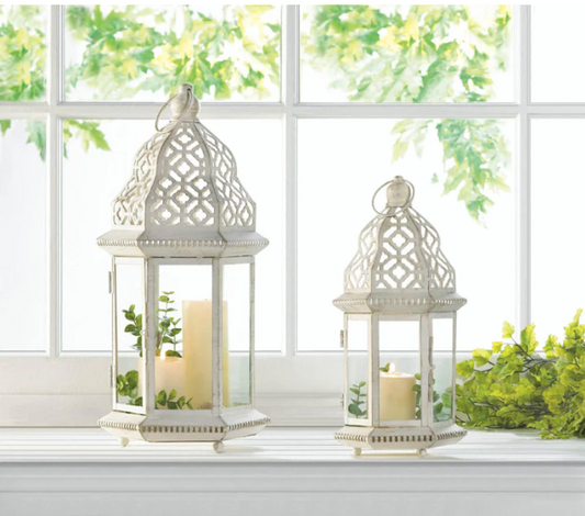 Sublime Distressed White Lanterns