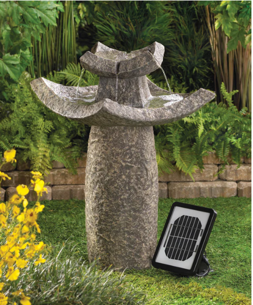 Temple Solar Water Fountain