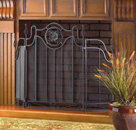 Tuscan-Design Fireplace Screen