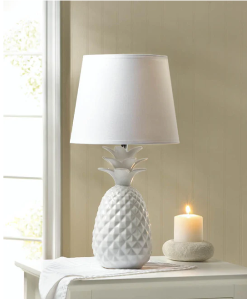 White Pineapple Table Lamp