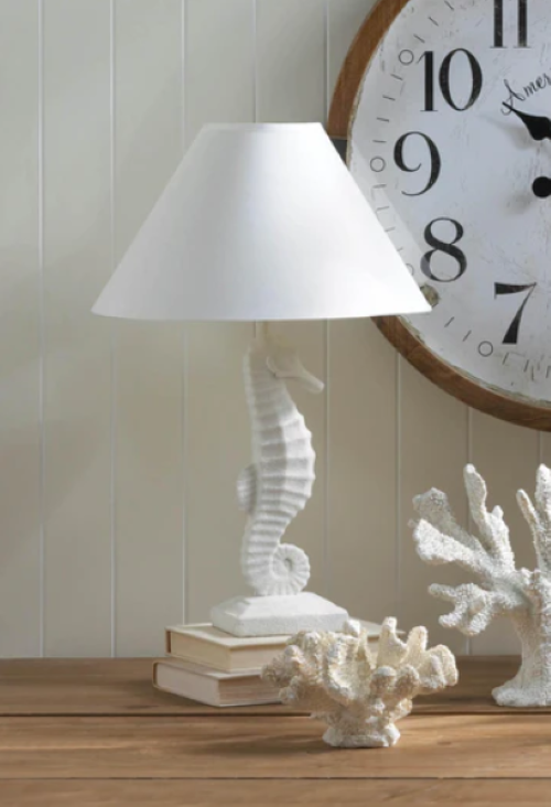 White Seahorse Table Lamp