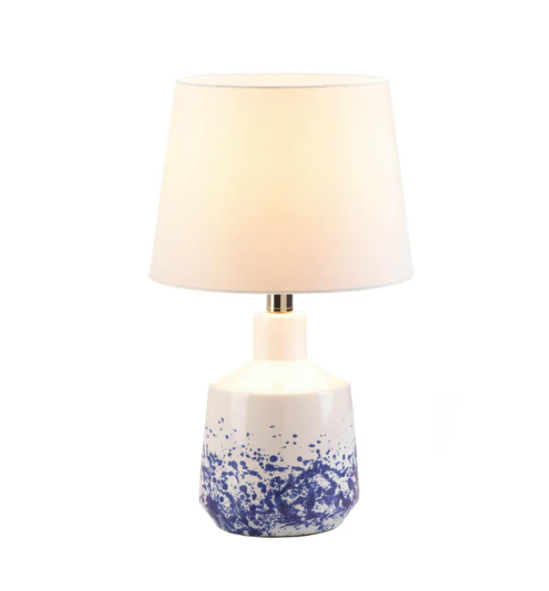 White and Blue Splash Table Lamp