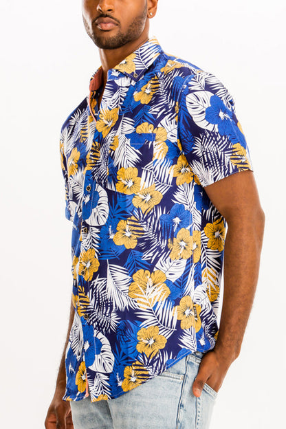 Hawaiian Print 2 -  Short Sleeve Shirt