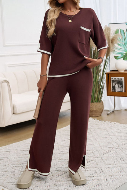 Devine Contrast Pants Set