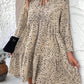 Khaki Long Sleeve Mini Dress