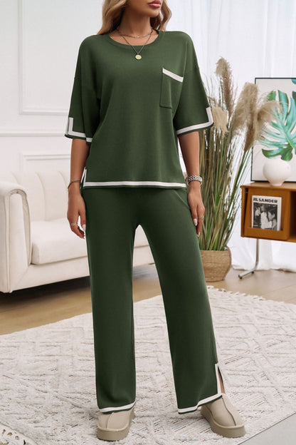 Devine Contrast Pants Set