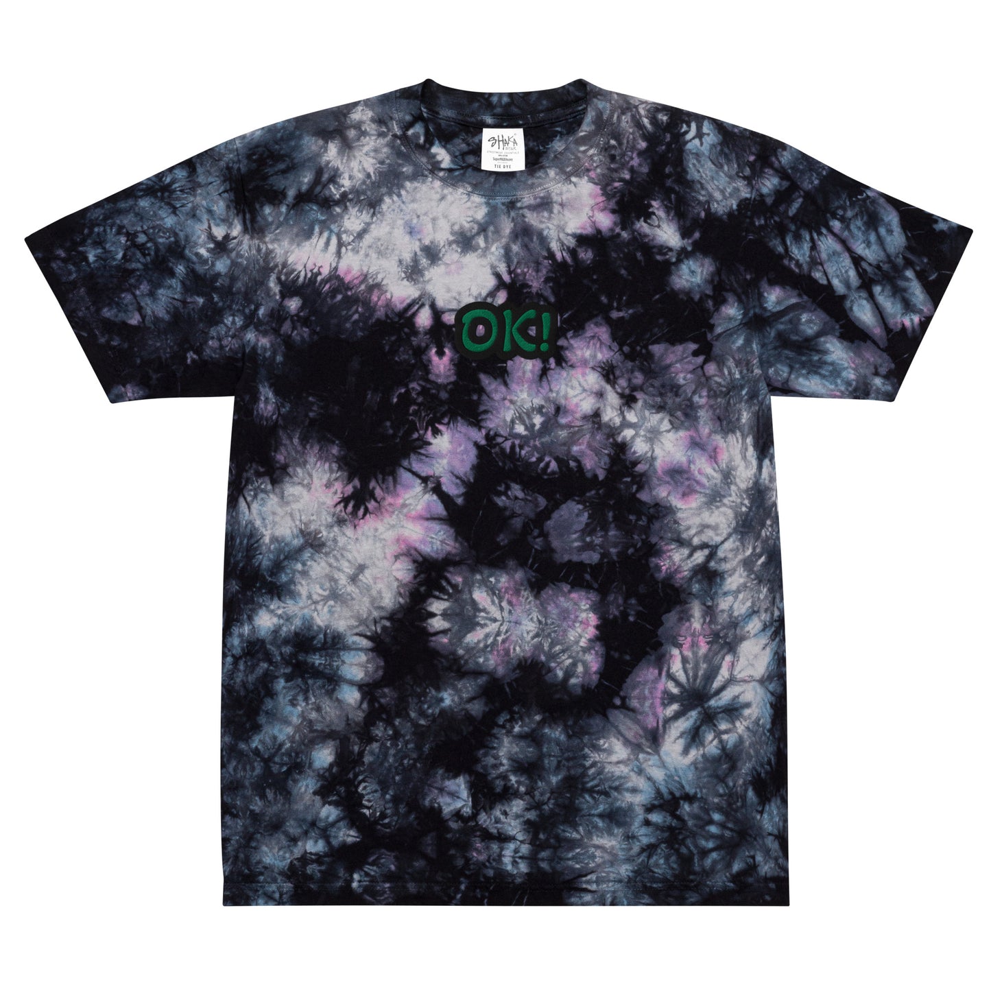 Embroidered "OK" Tie-dye T-Shirt