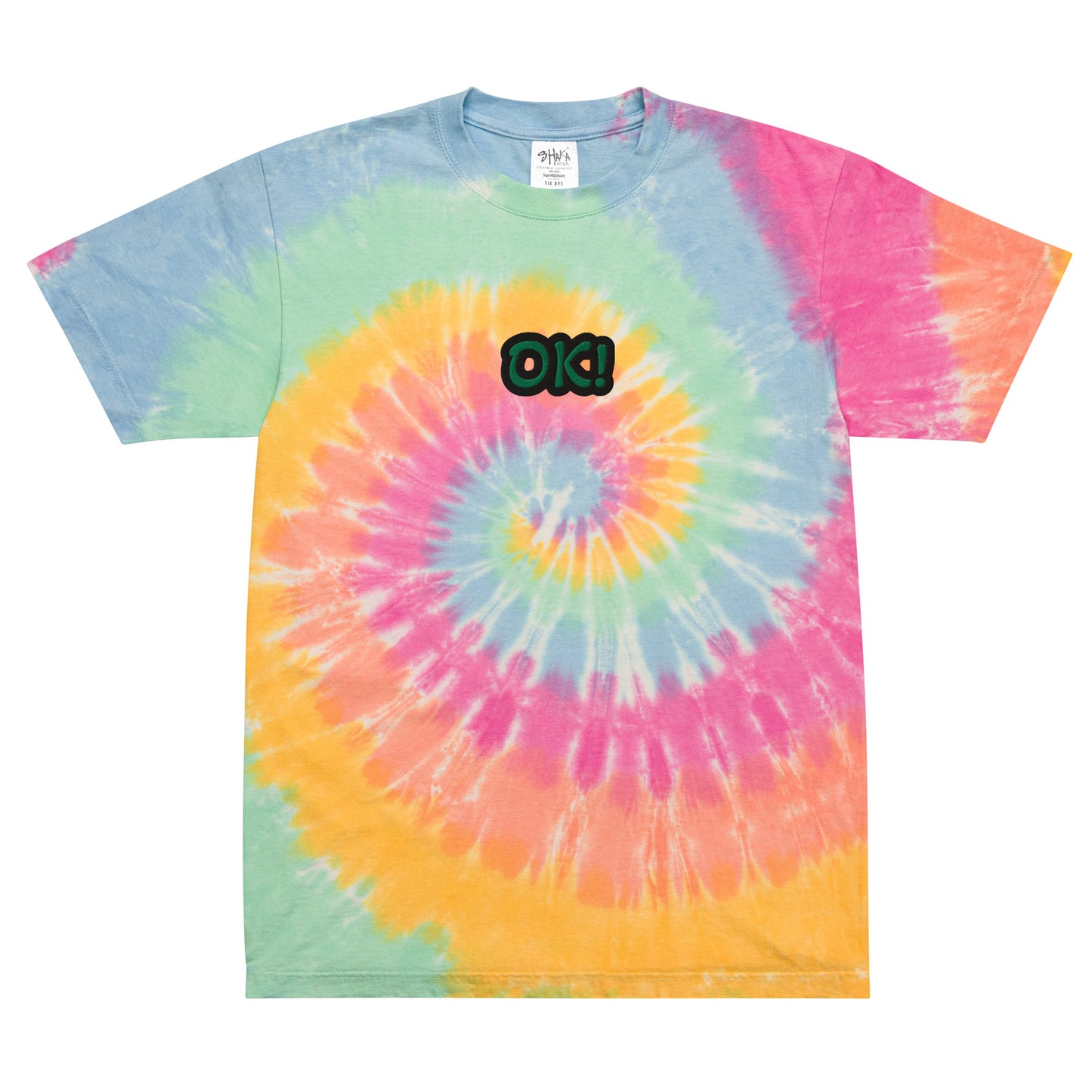 Embroidered "OK" Tie-dye T-Shirt